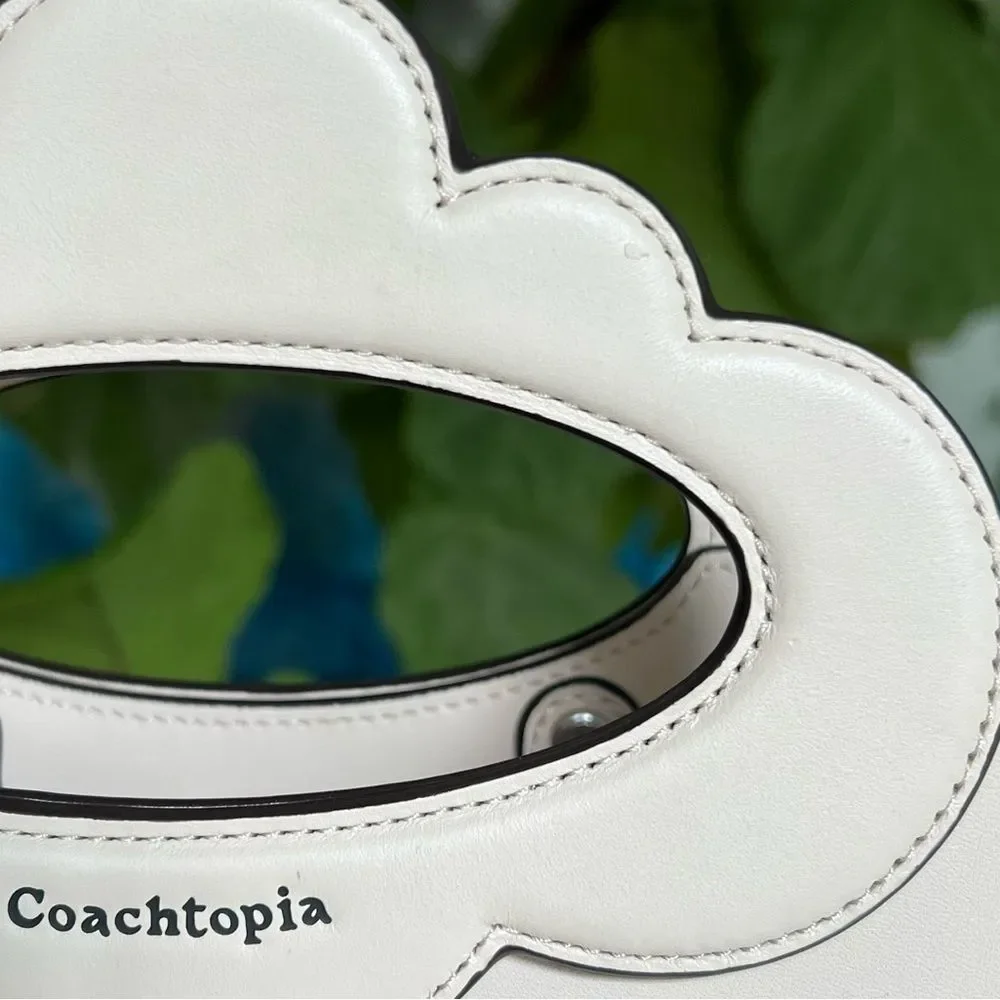 COACH Cloud Handle Tote In Coachtopia Leather CT383 Ivory Crossbody Shoulder Bag